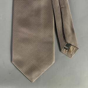 ROBERT TALBOTT Grey White Polka Dot Silk Tie